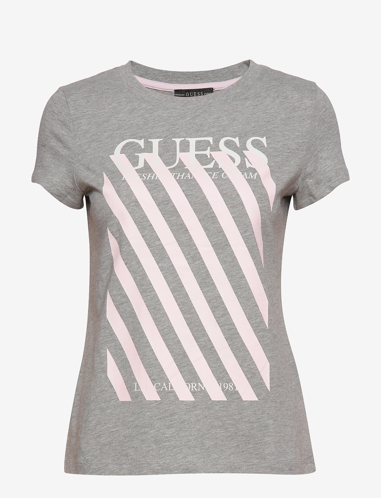 GUESS Jeans - SS RN CREAMY TEE - stone heather gre - 0
