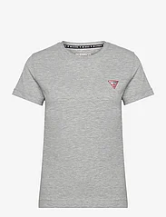GUESS Jeans - SS CN MINI TRIANGLE TEE - t-shirts - light melange gre - 0