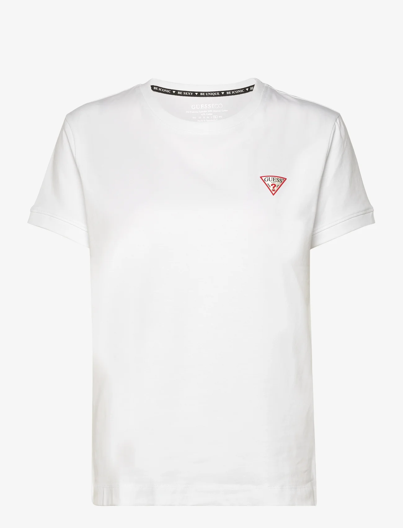GUESS Jeans - SS CN MINI TRIANGLE TEE - t-shirts - pure white - 0