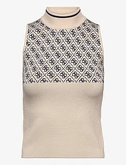 GUESS Jeans - SL RN LISE 4G SWTR TOP - knitted vests - pearl oyster and - 0