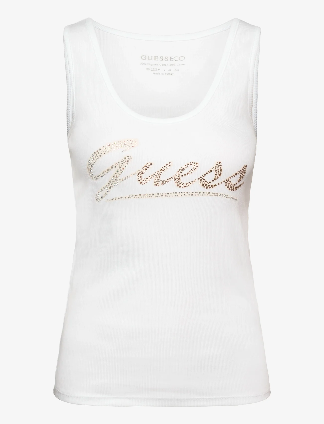 GUESS Jeans - LOGO TANK TOP - ermeløse topper - pure white - 0