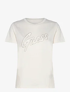 SS GUESS LACE LOGO EASY TEE, GUESS Jeans
