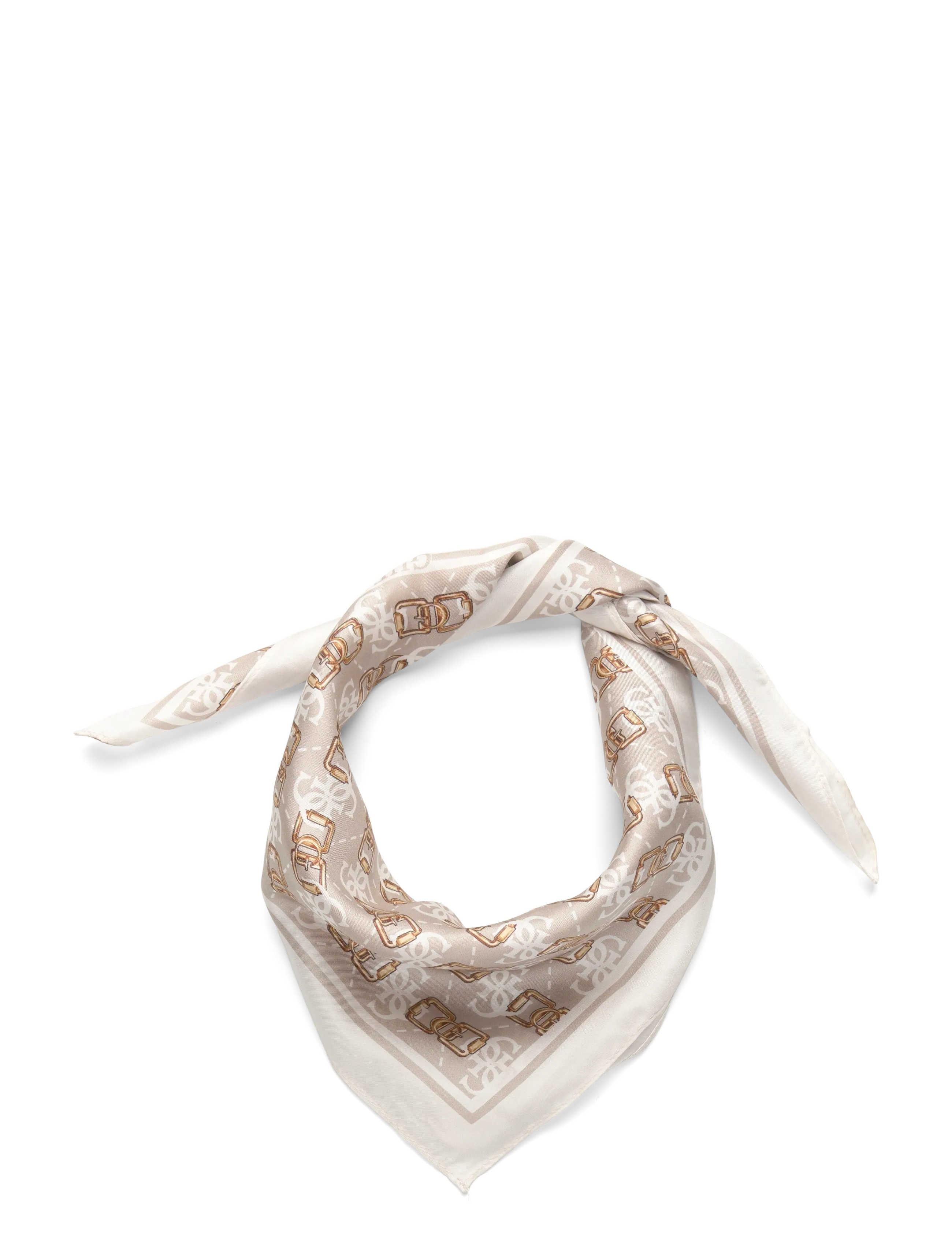 GUESS KARNILLA LOGO FOULARD 53X53 - GUESS - OFF WHITE LOGO / white