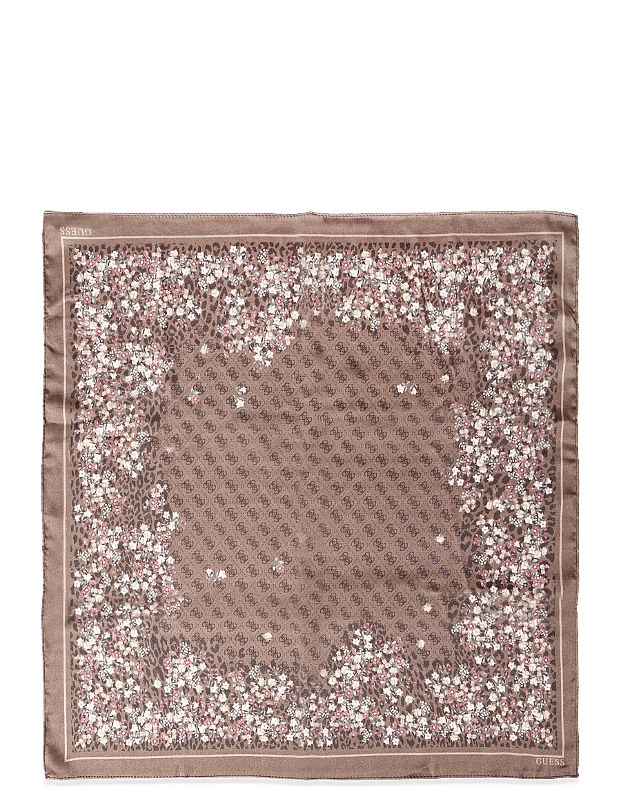 GUESS - PRINTED SQUARE FOULARD 53X53 - lightweight scarves - brown - 0