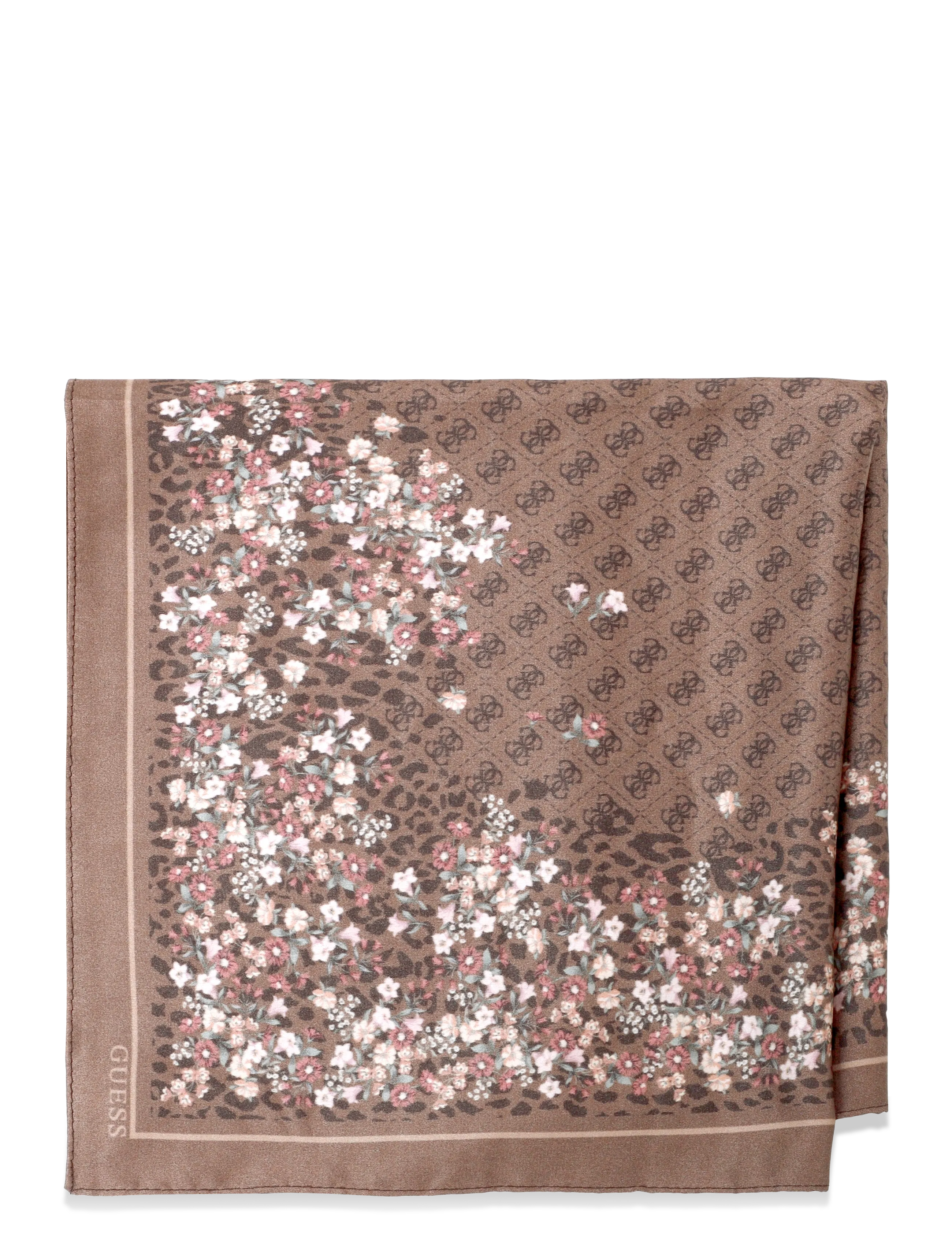 GUESS - PRINTED SQUARE FOULARD 53X53 - lightweight scarves - brown - 1