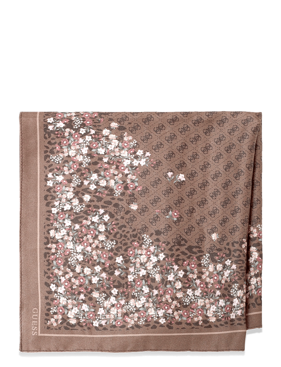 GUESS - PRINTED SQUARE FOULARD 53X53 - lightweight scarves - brown - 1