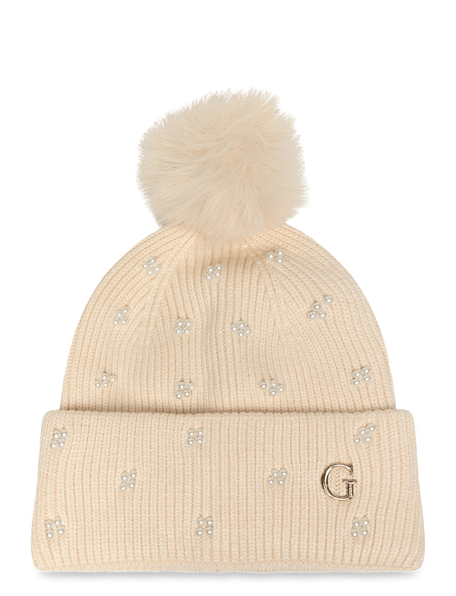 GUESS - KNITTED BEANIE - mützen - off white - 0