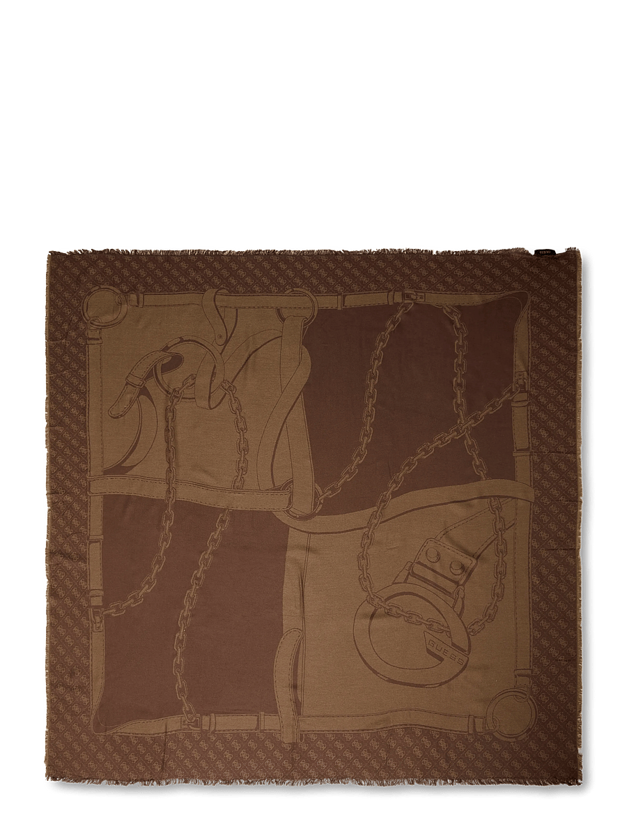 GUESS - CAMDEN 120X120CM JCQURD KEFIAH - sjalar - espresso - 0