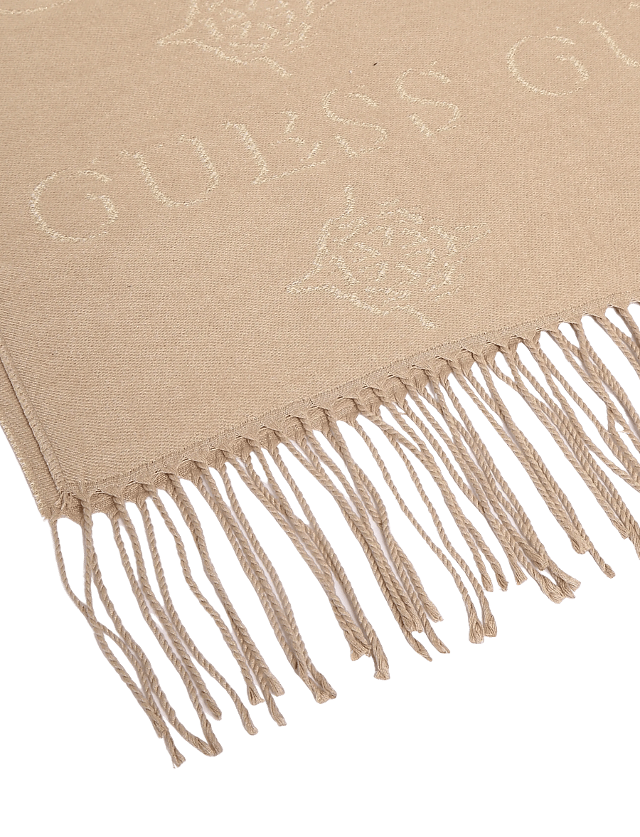 GUESS - CARMELLA 50X175CM JCQURD SCARF - alltags-style - light taupe logo - 2
