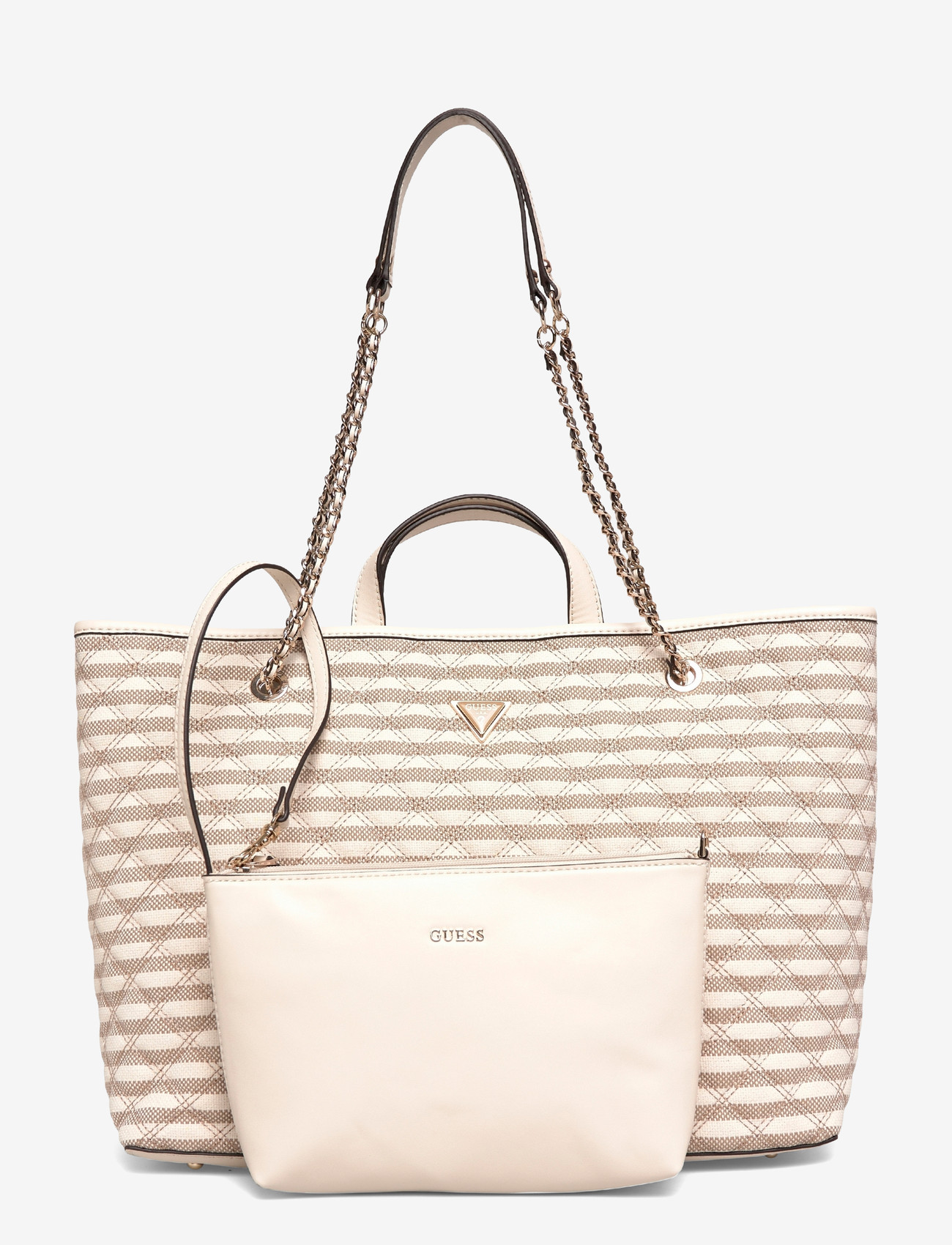 GUESS - GIULLY II LARGE 2 IN 1 TOTE - tote bags - taupe multi - 0