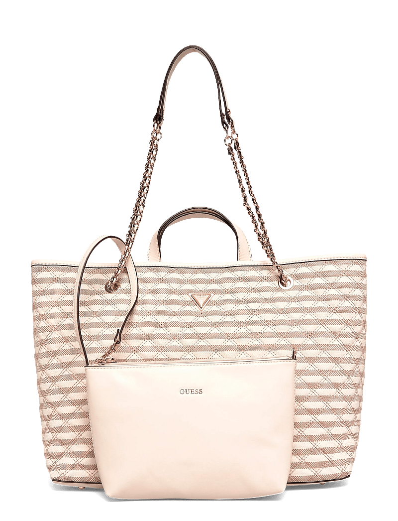 GUESS - GIULLY II LARGE 2 IN 1 TOTE - tote bags - taupe multi - 0