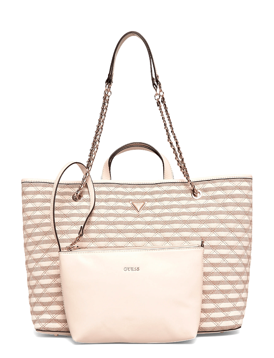 GUESS - GIULLY II LARGE 2 IN 1 TOTE - tote bags - taupe multi - 0