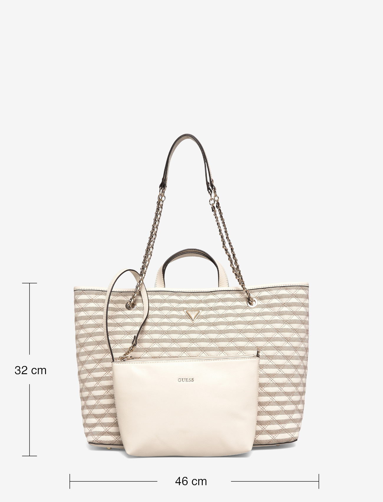 GUESS - GIULLY II LARGE 2 IN 1 TOTE - tote bags - taupe multi - 3