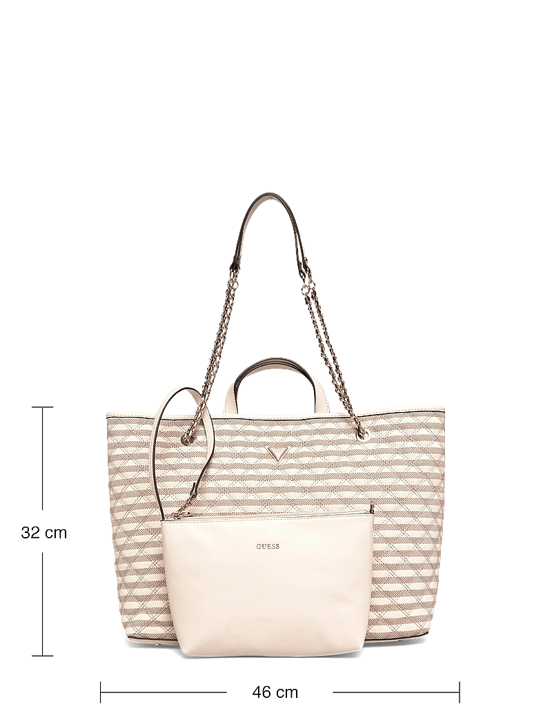 GUESS - GIULLY II LARGE 2 IN 1 TOTE - tote bags - taupe multi - 3
