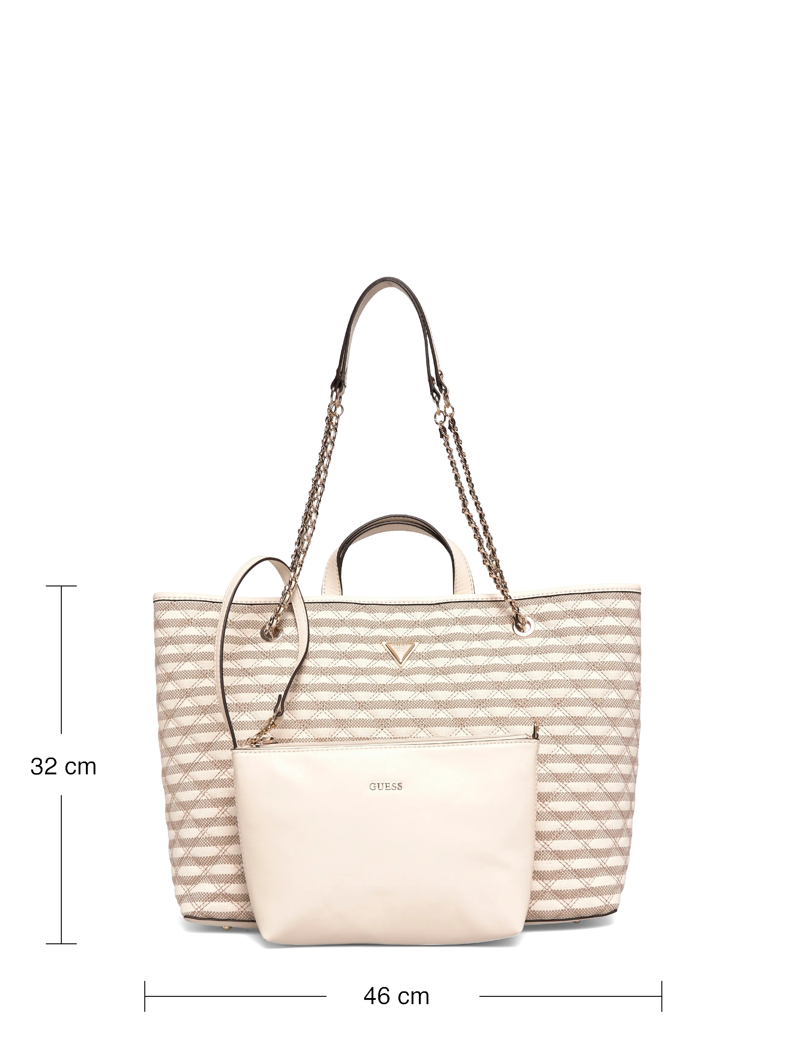 GUESS - GIULLY II LARGE 2 IN 1 TOTE - festtøj til outletpriser - taupe multi - 3