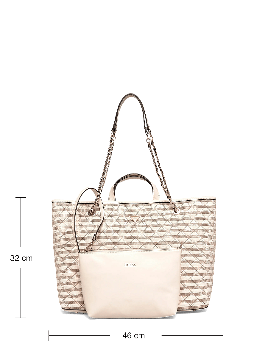 GUESS - GIULLY II LARGE 2 IN 1 TOTE - tote bags - taupe multi - 3