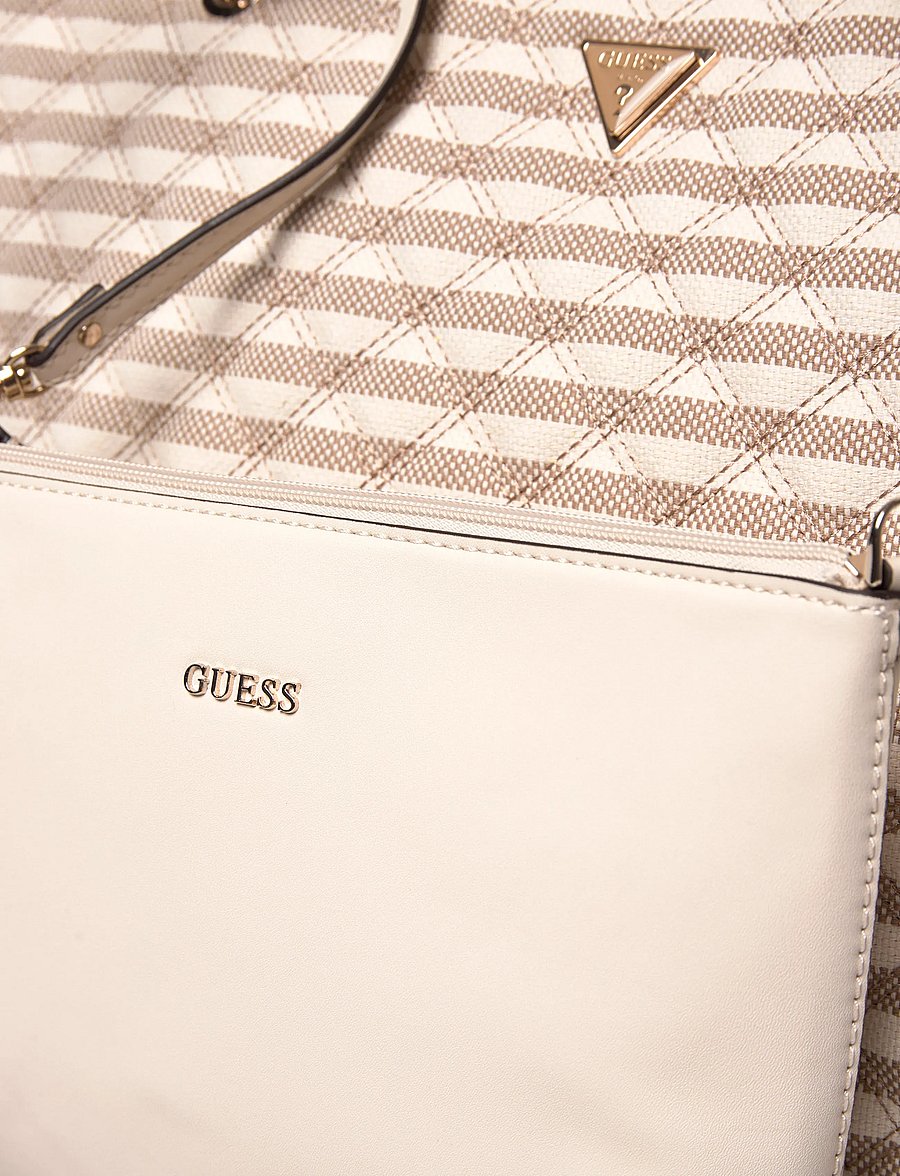 GUESS - GIULLY II LARGE 2 IN 1 TOTE - tote bags - taupe multi - 4