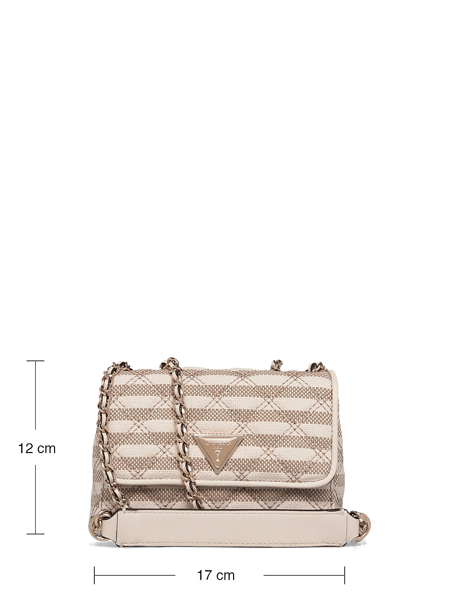 GUESS - GIULLY II MINI 2 COMP CVTR FLP - crossbody bags - taupe multi - 3