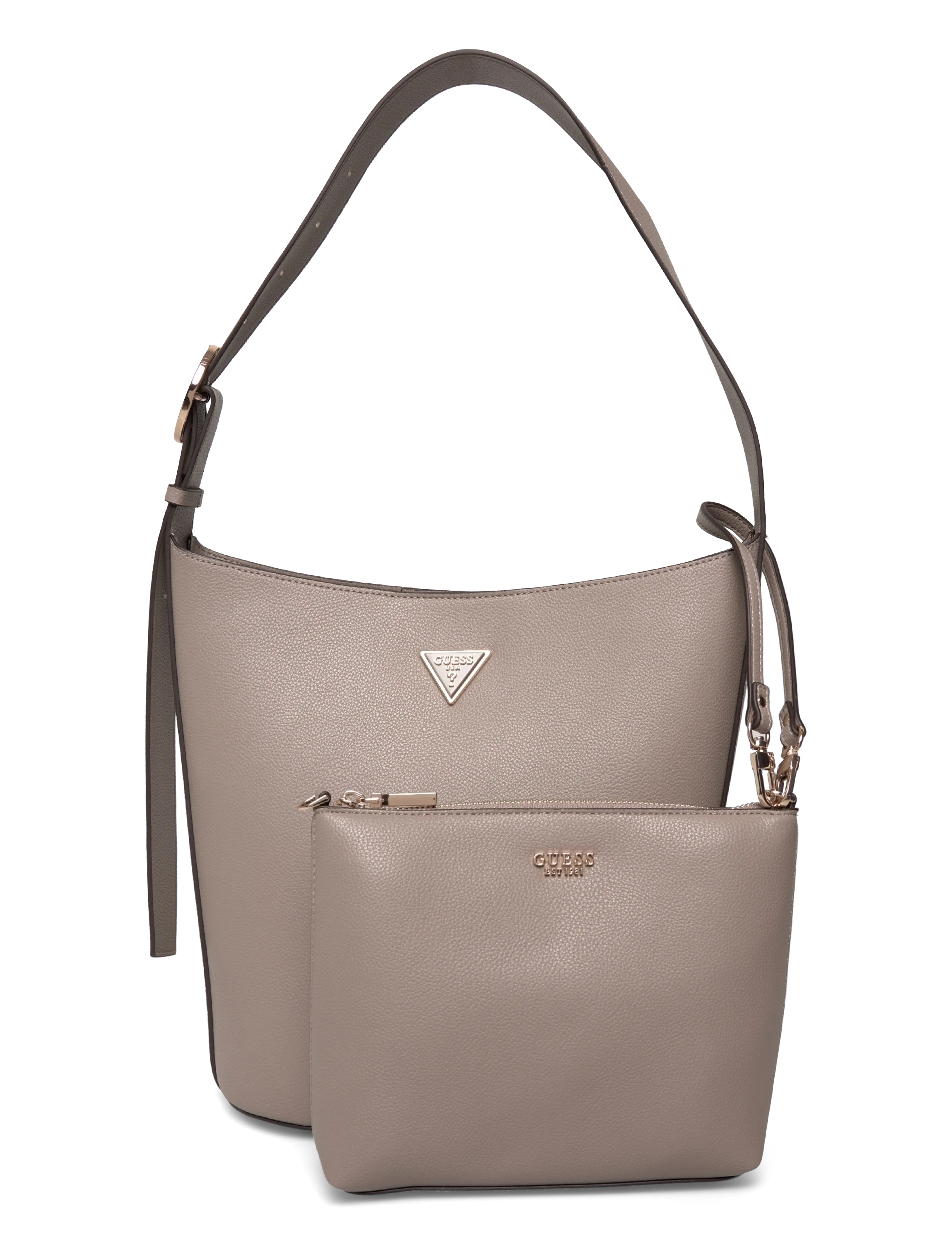 GUESS MERIDIAN II BUCKET - Tassen - DARK TAUPE / grey