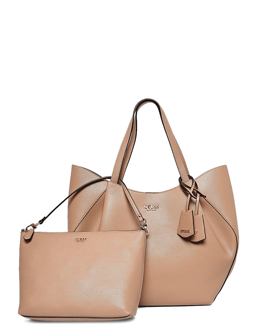 GUESS - AMORETTE 2 IN 1 TOTE - tote bags - beige - 0