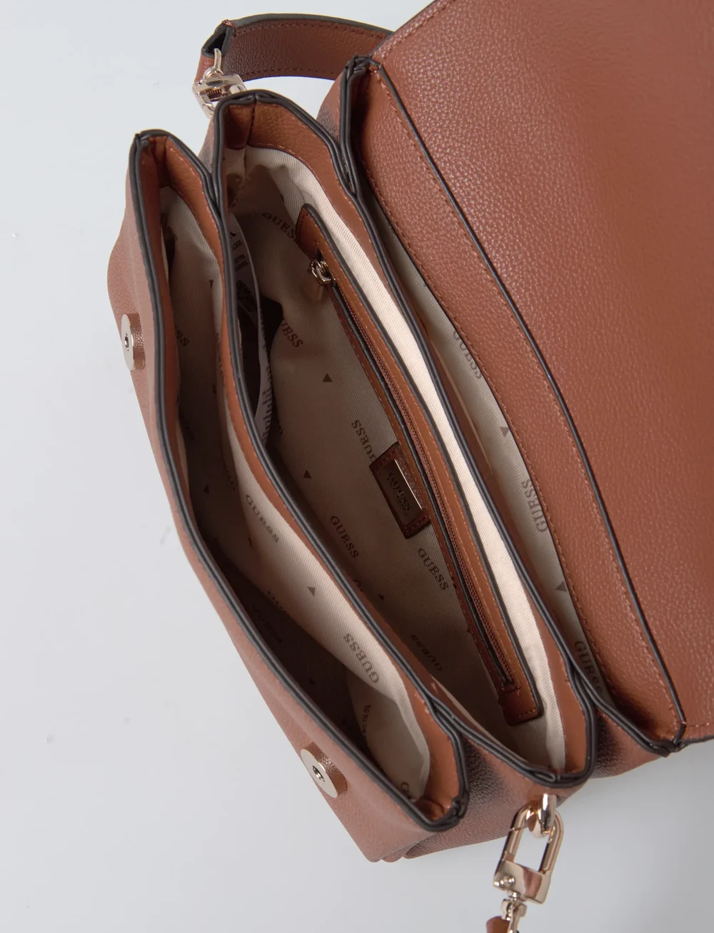 GUESS - GREGORIA FLAP CROSSBODY - crossbody bags - cognac - 4
