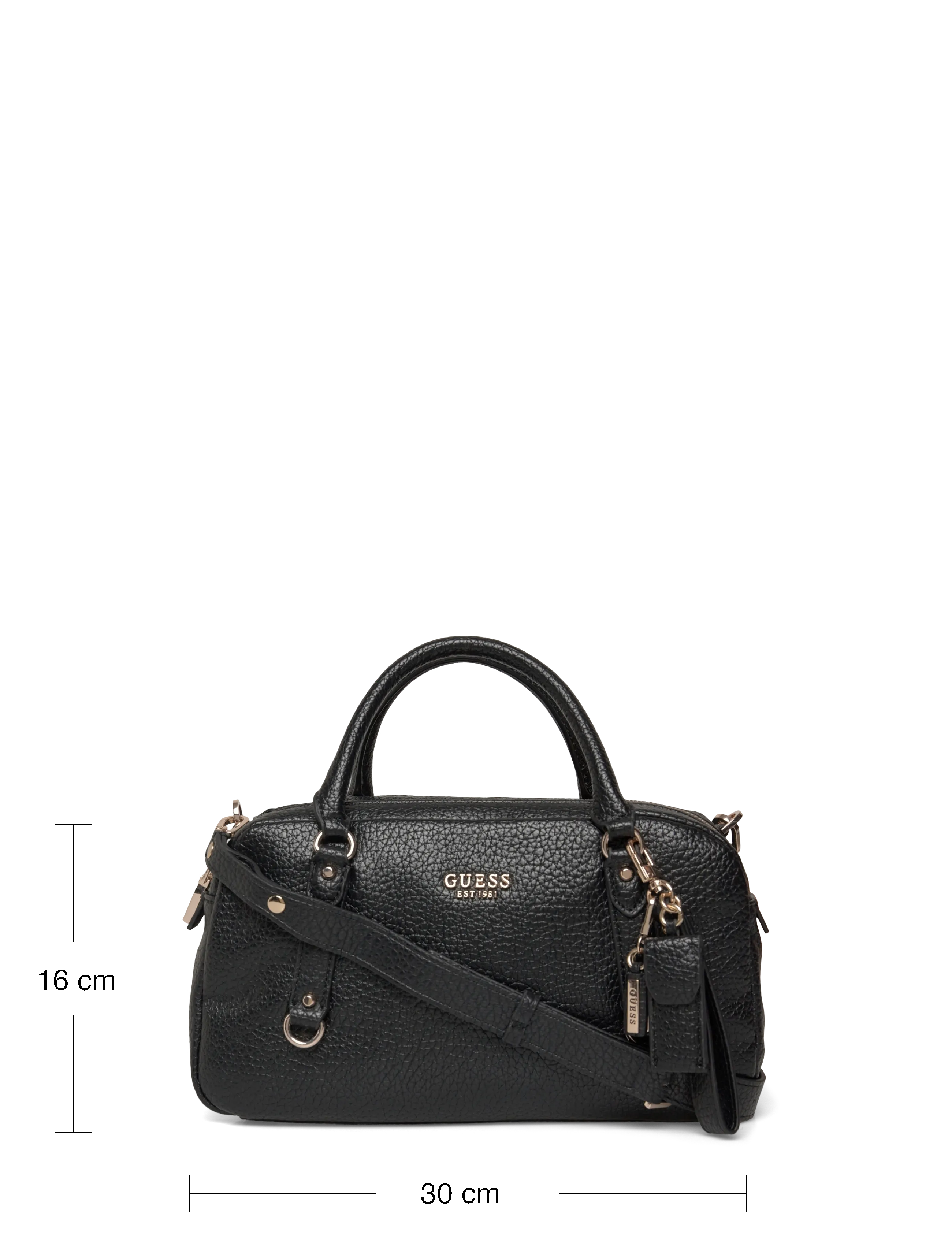 GUESS - MARSHA BOX SATCHEL - festkläder till outletpriser - black - 3