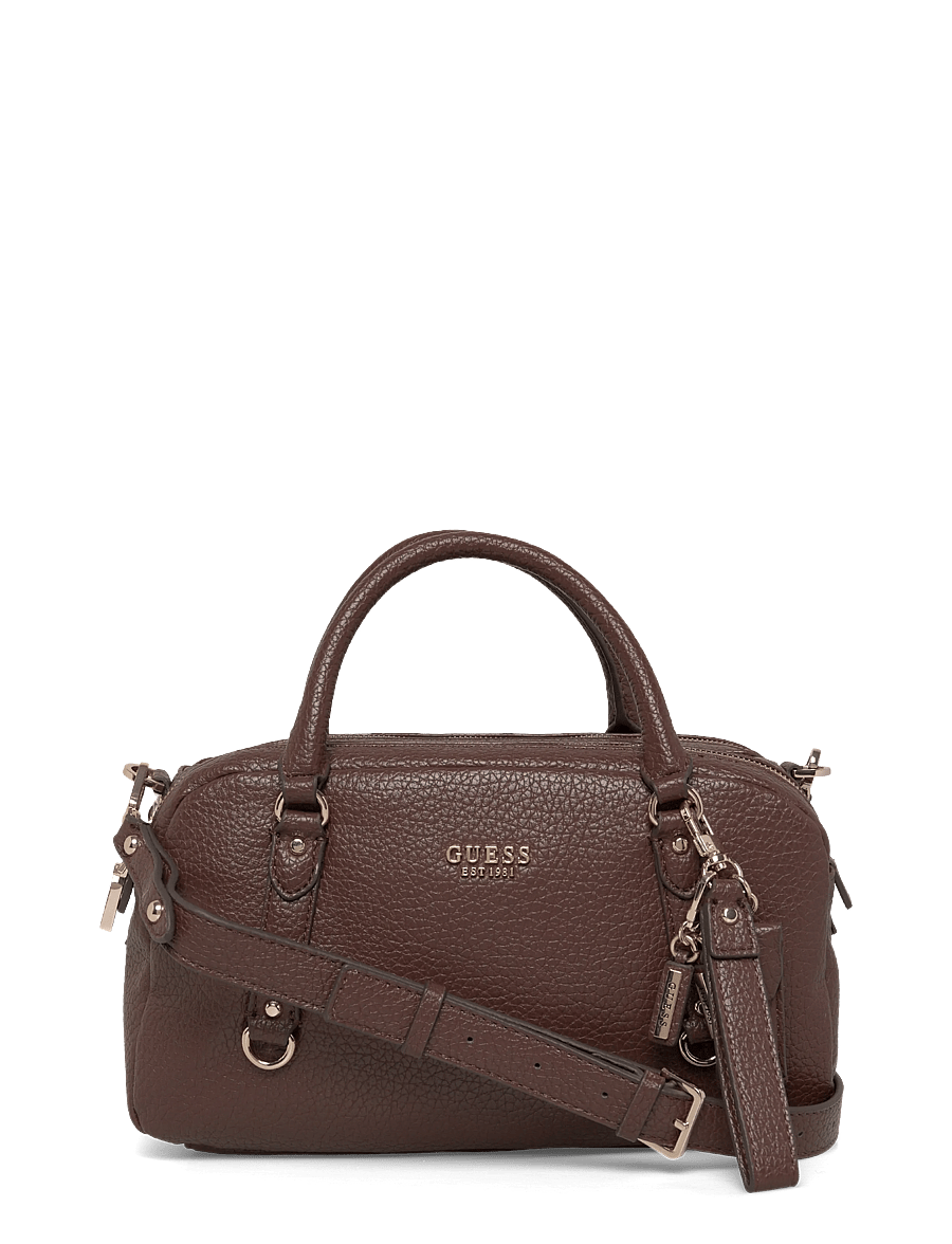 GUESS - MARSHA BOX SATCHEL - handväskor - espresso - 0