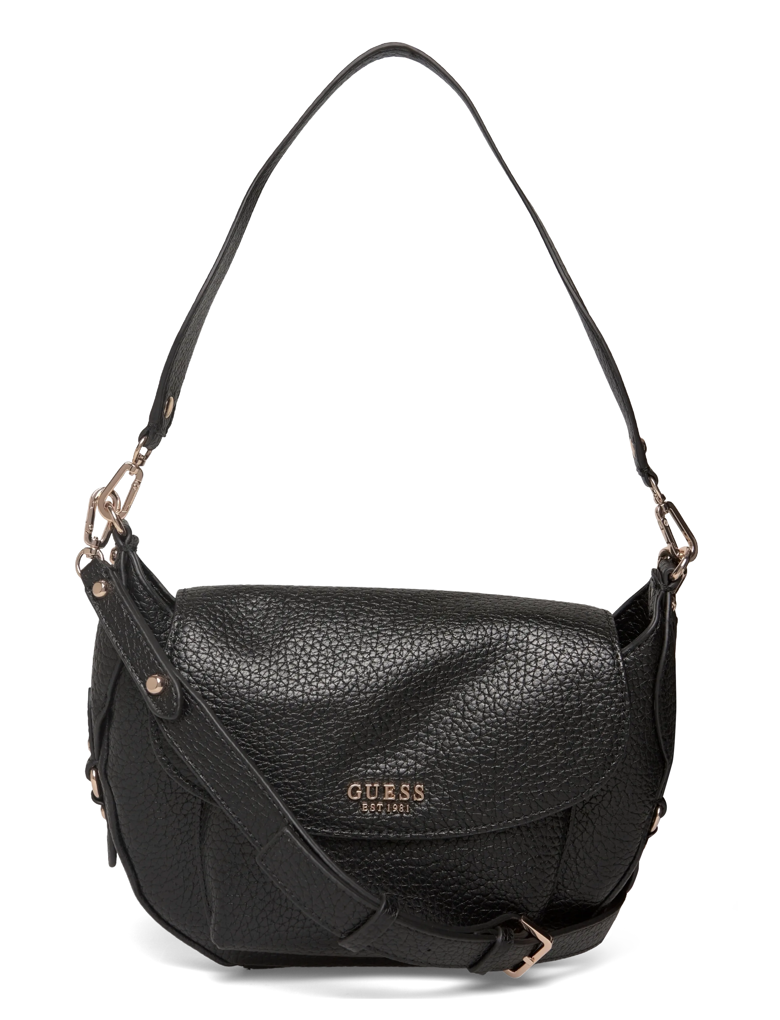 MARSHA FLAP SHOULDER BAG - BLACK