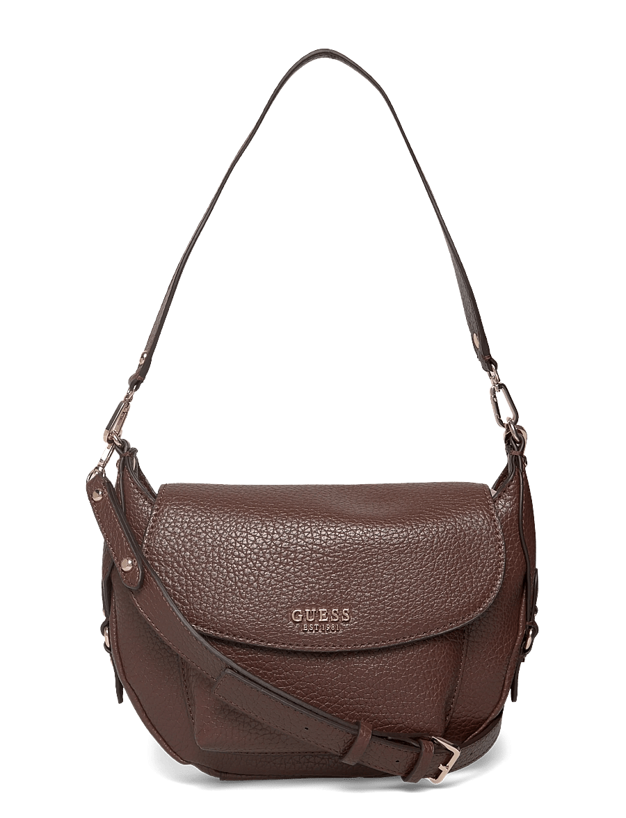 GUESS - MARSHA FLAP SHOULDER BAG - espresso - 0