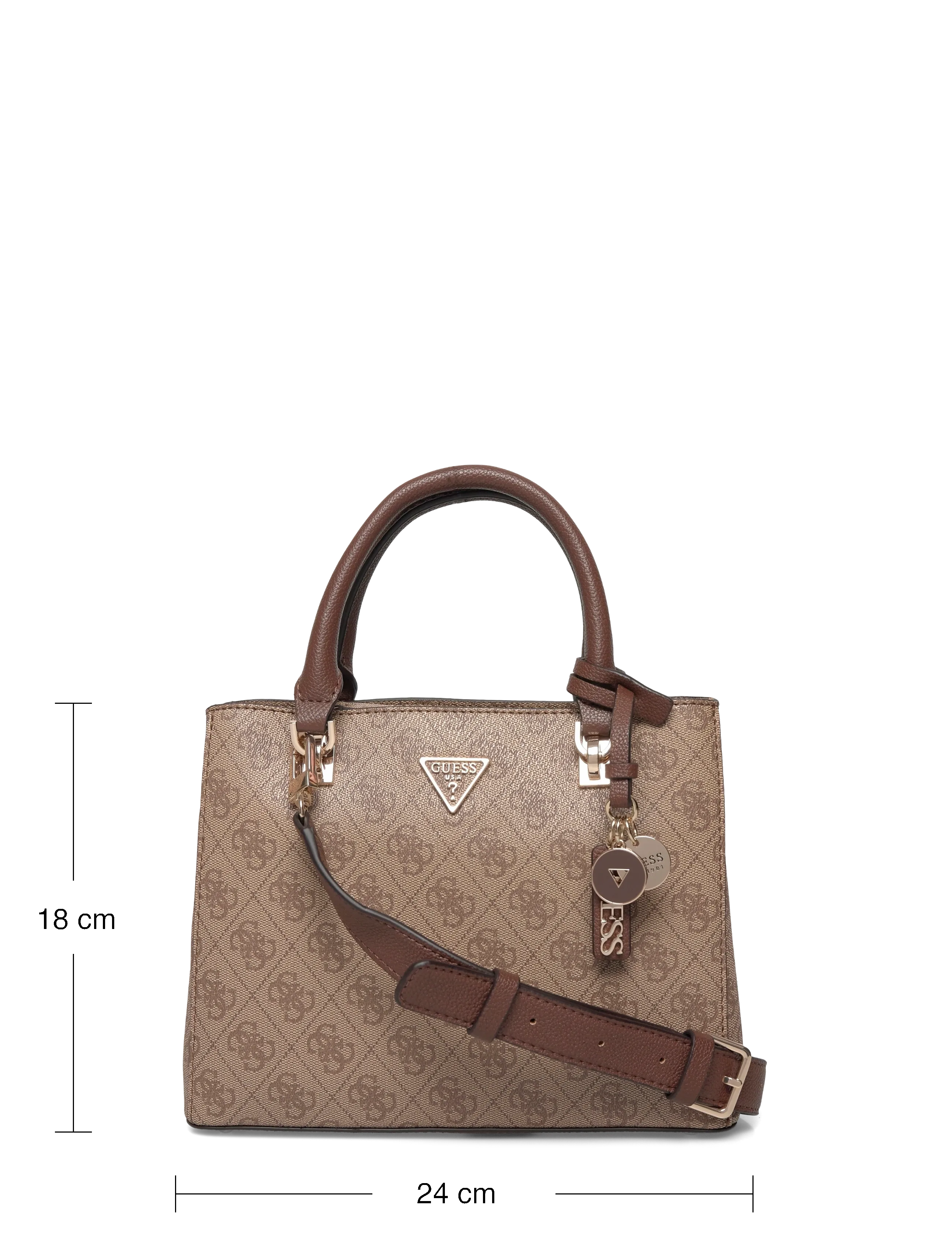 GUESS - NOELLE II SML MULTI COMP STCHL - crossbody bags - latte logo/brown - 3