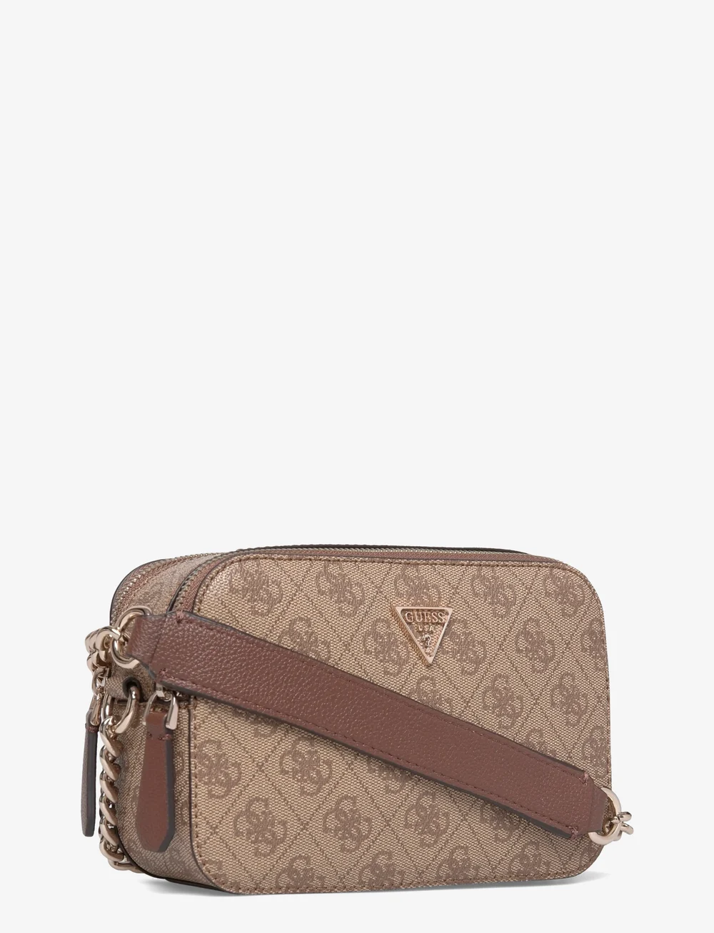 GUESS - NOELLE II CROSSBODY CAMERA - crossbody bags - latte logo/brown - 2