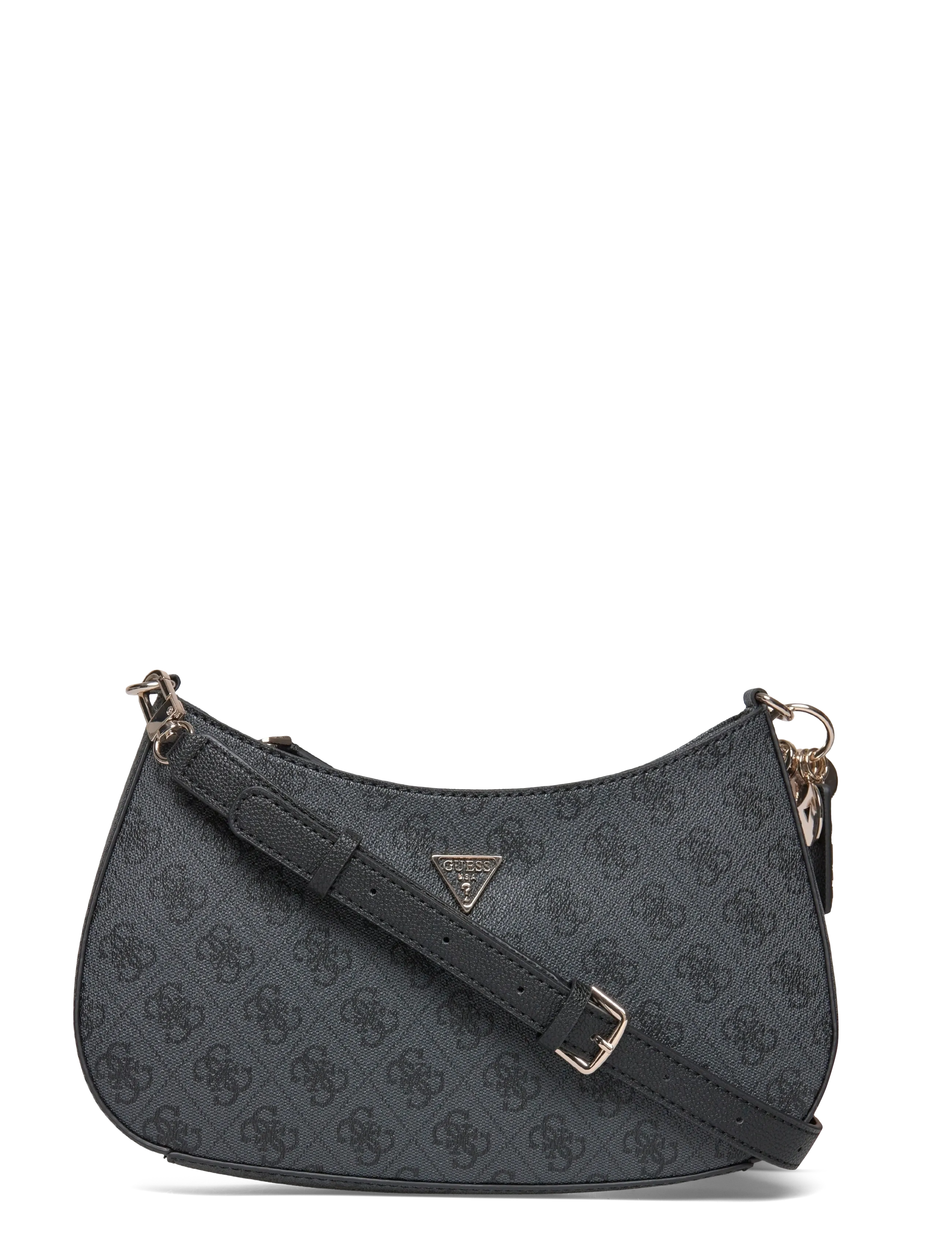 GUESS Noelle Ii Top Zip Shoulder Bag, Kvinder, Monogram Skuldertaske, Grå, Str: ONE SIZE