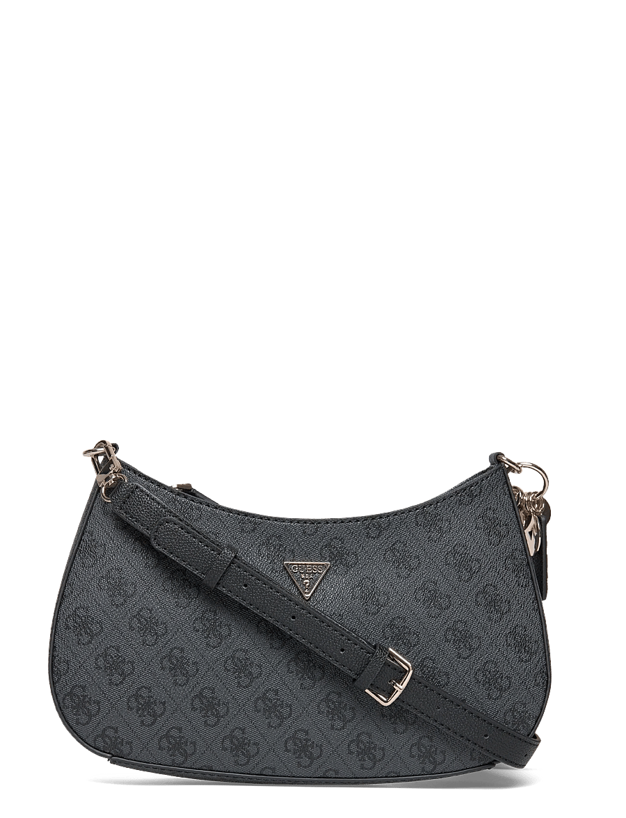 GUESS - NOELLE II TOP ZIP SHOULDER BAG - hverdags stil - coal logo - 0