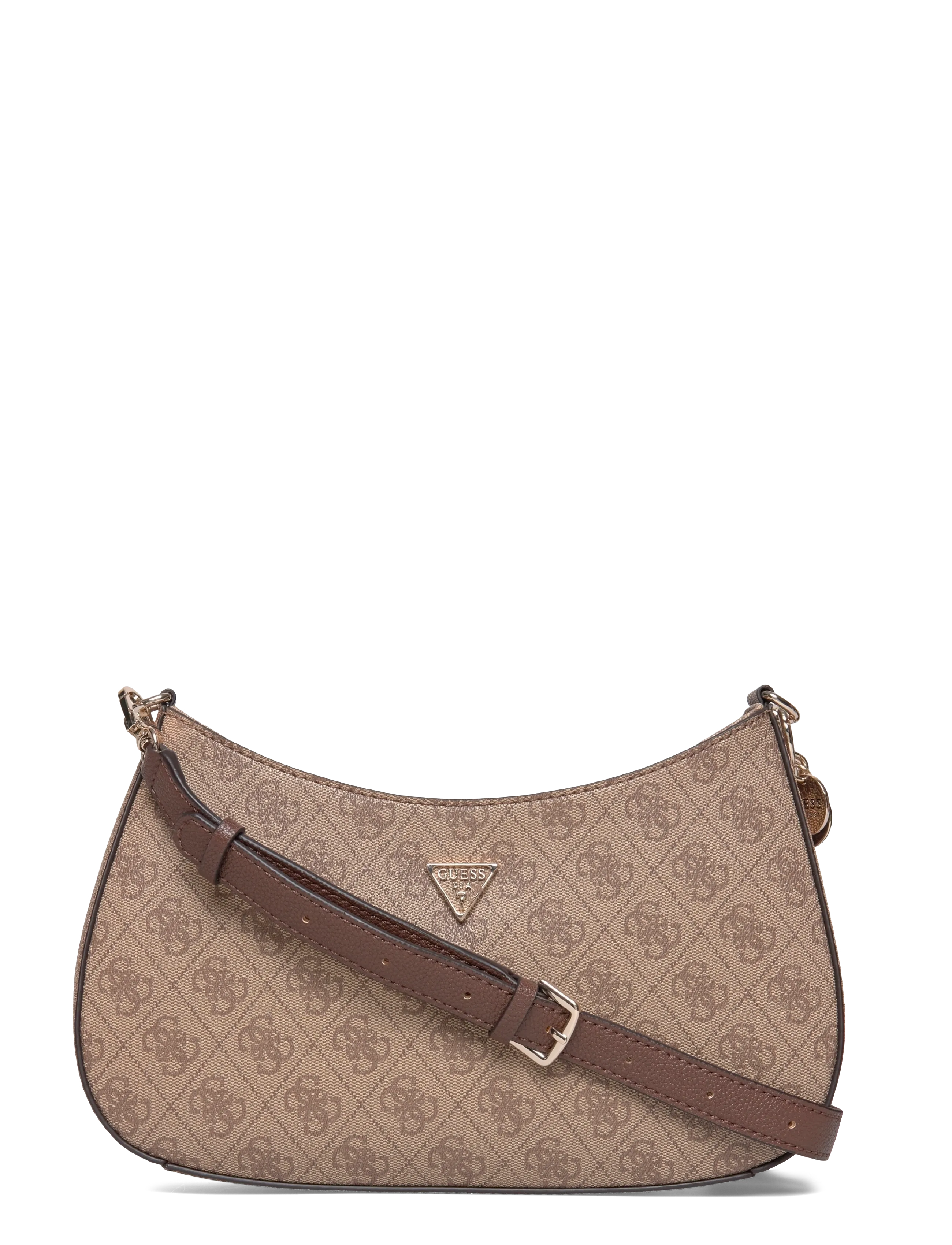 GUESS Noelle Ii Top Zip Shoulder Bag, Kvinder, Monogram Skuldertaske, Beige, Str: ONE SIZE