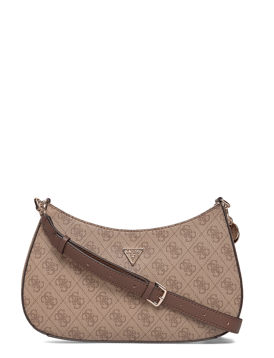 GUESS - NOELLE II TOP ZIP SHOULDER BAG - everyday style - latte logo/brown - 0