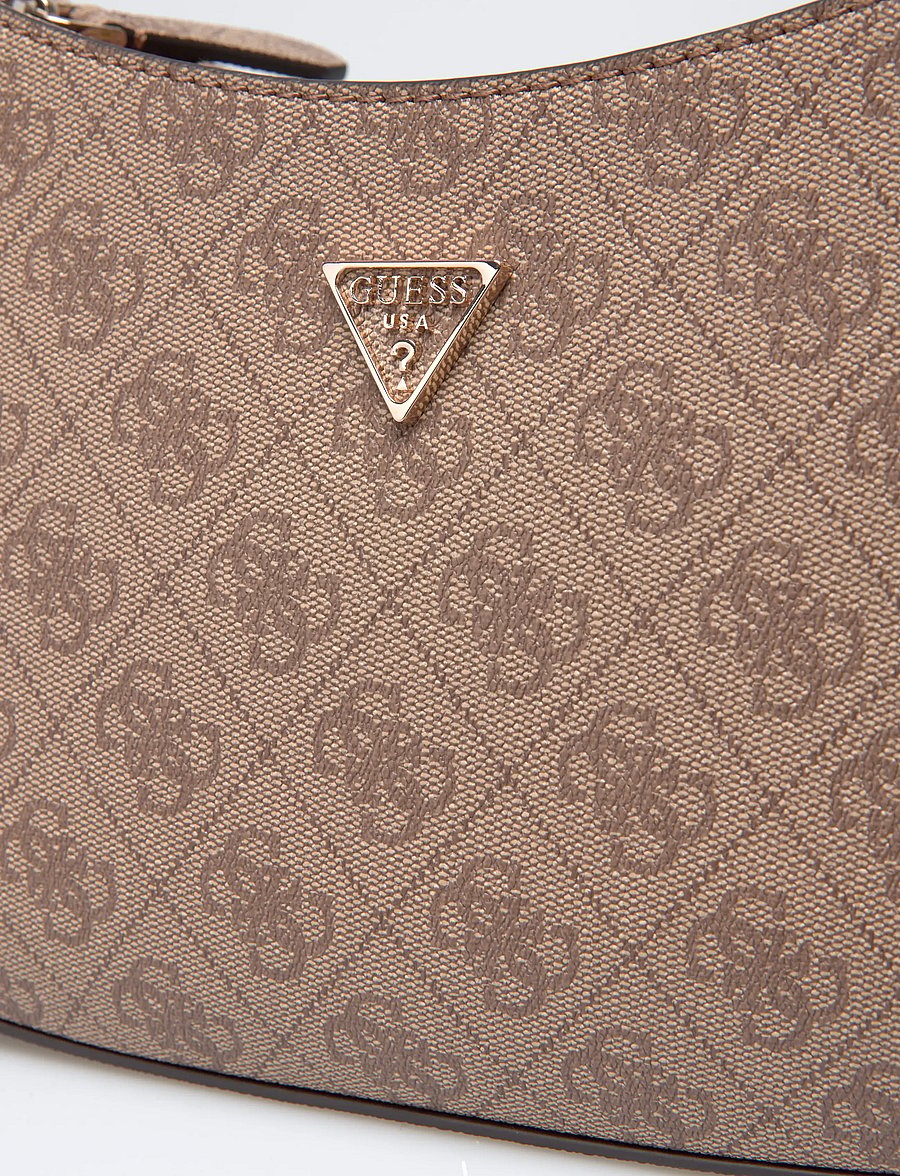 GUESS - NOELLE II TOP ZIP SHOULDER BAG - everyday style - latte logo/brown - 3