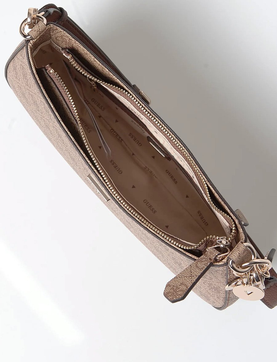 GUESS - NOELLE II TOP ZIP SHOULDER BAG - everyday style - latte logo/brown - 4