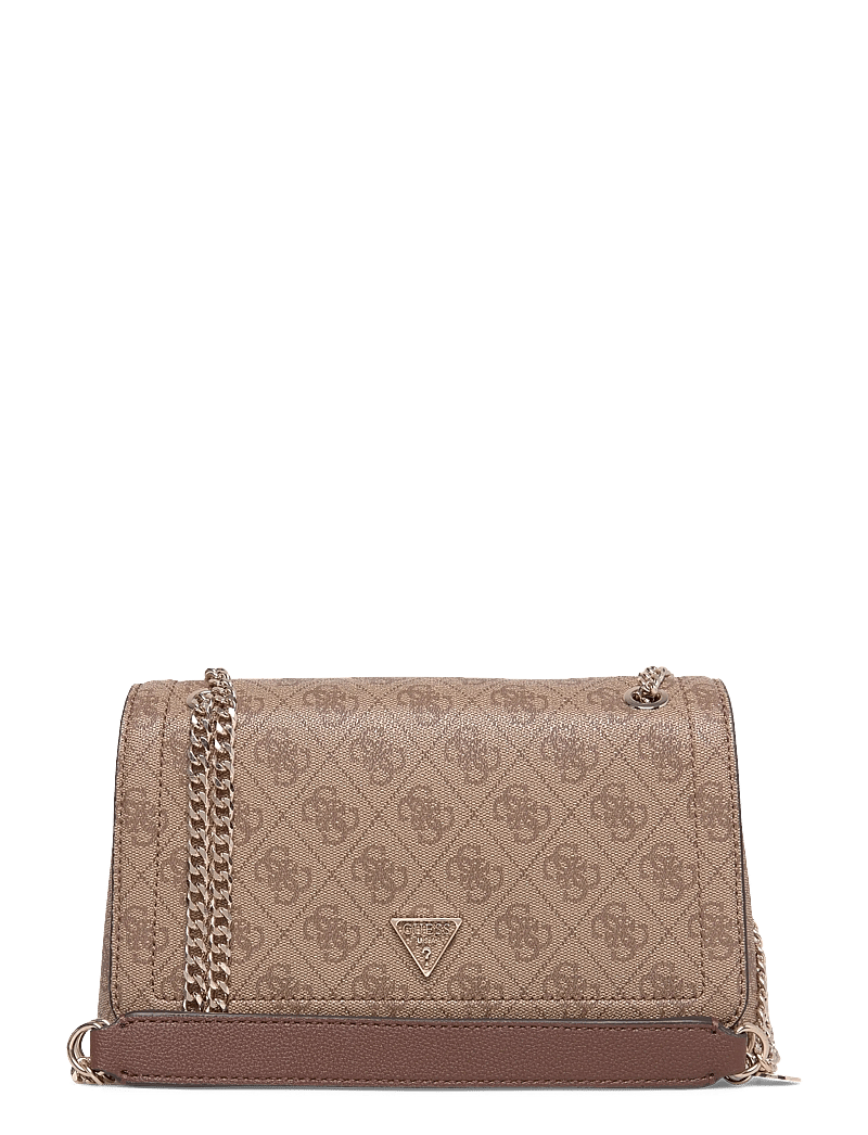 GUESS - NOELLE II CNVRTBLE XBODY FLAP - crossbody bags - latte logo/brown - 0