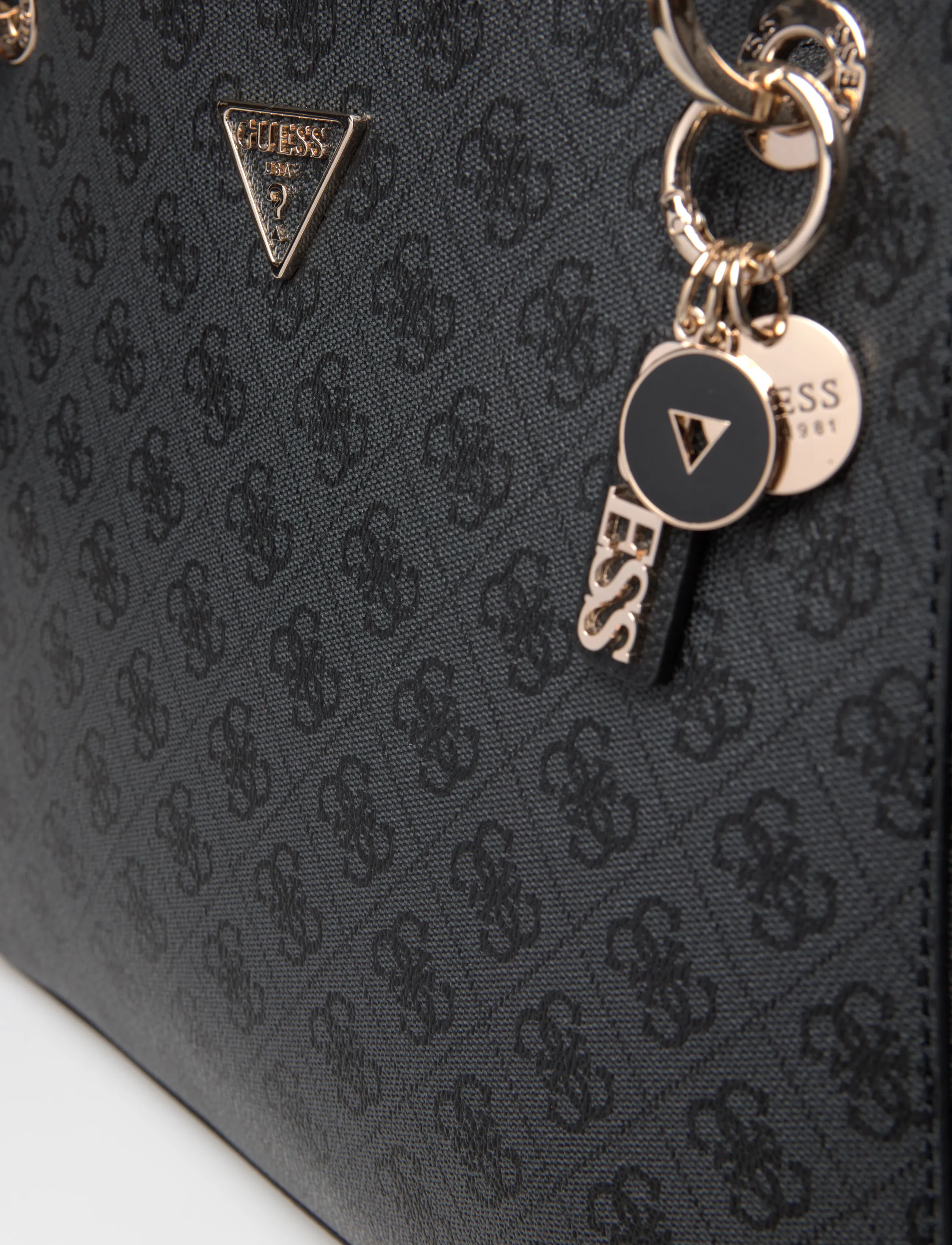 GUESS - NOELLE II TOTE - shopper töskur - coal logo - 3