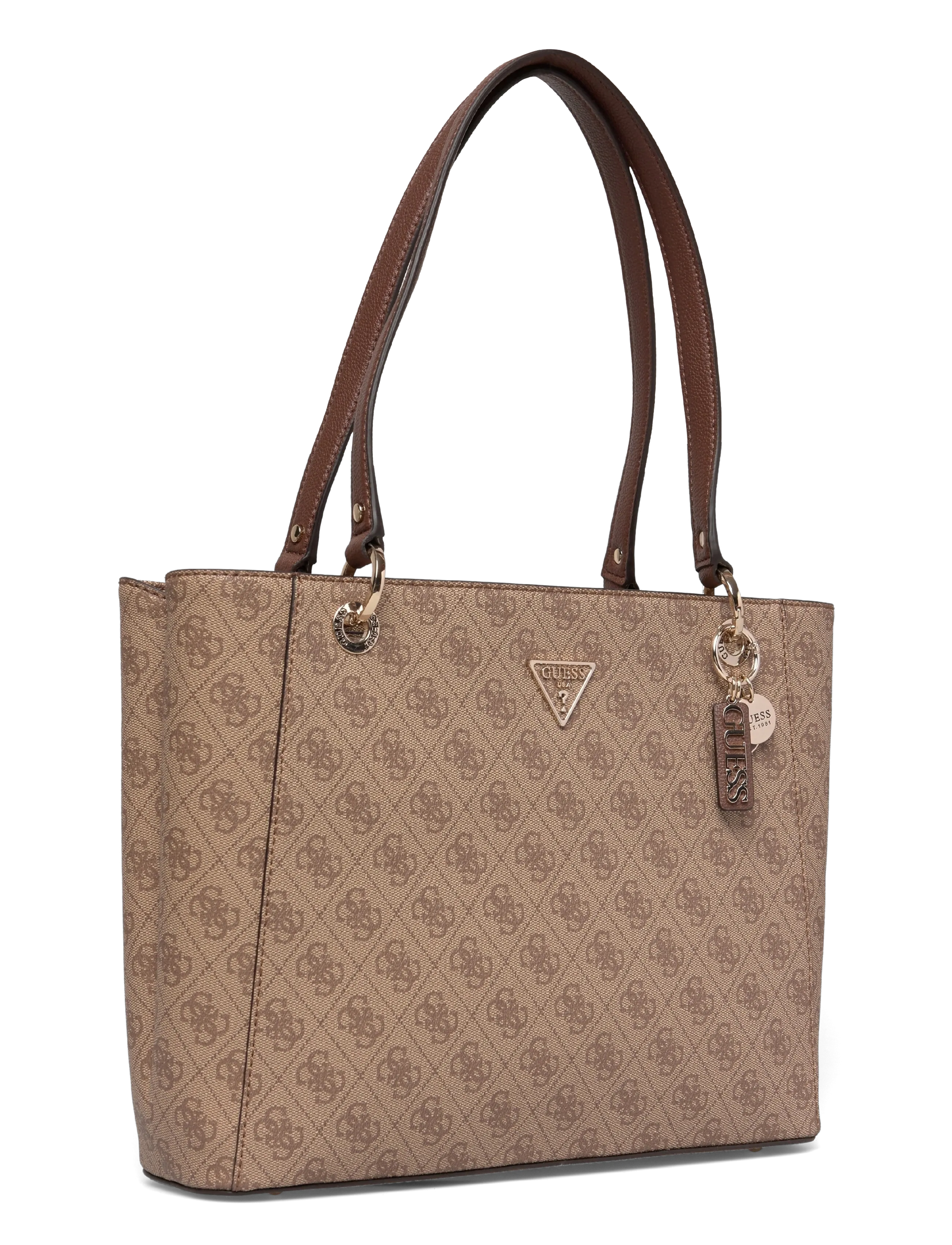 GUESS - NOELLE II TOTE - shoppingväskor - latte logo/brown - 2