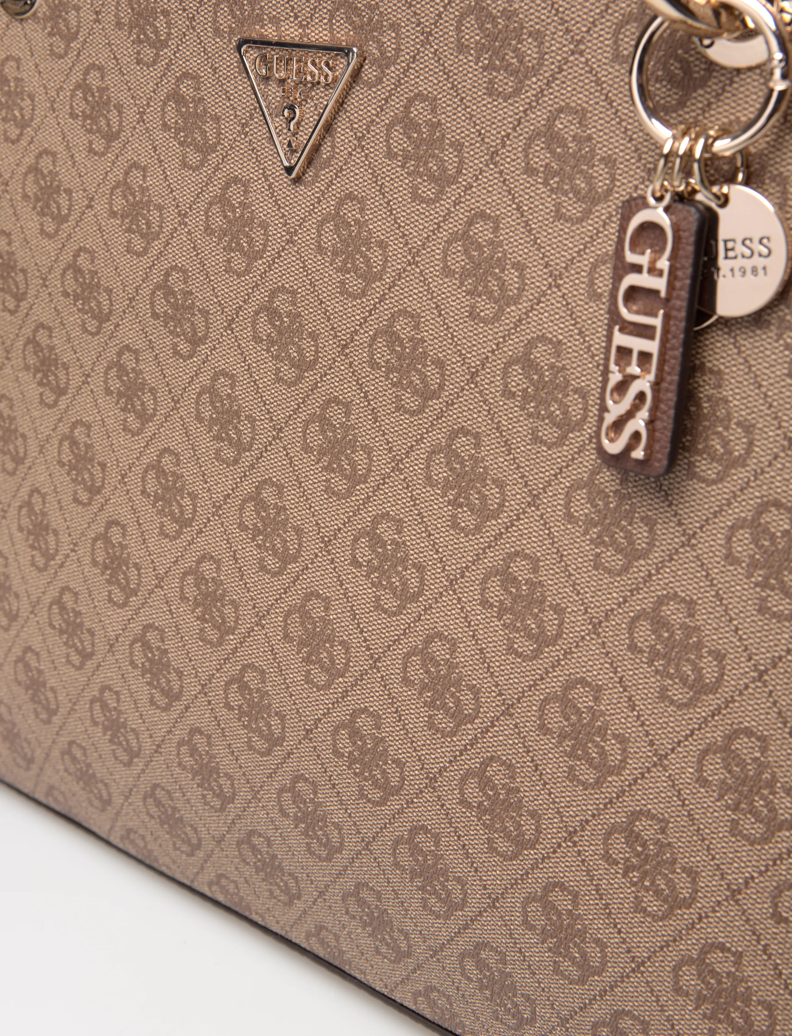 GUESS - NOELLE II TOTE - shoppingväskor - latte logo/brown - 3