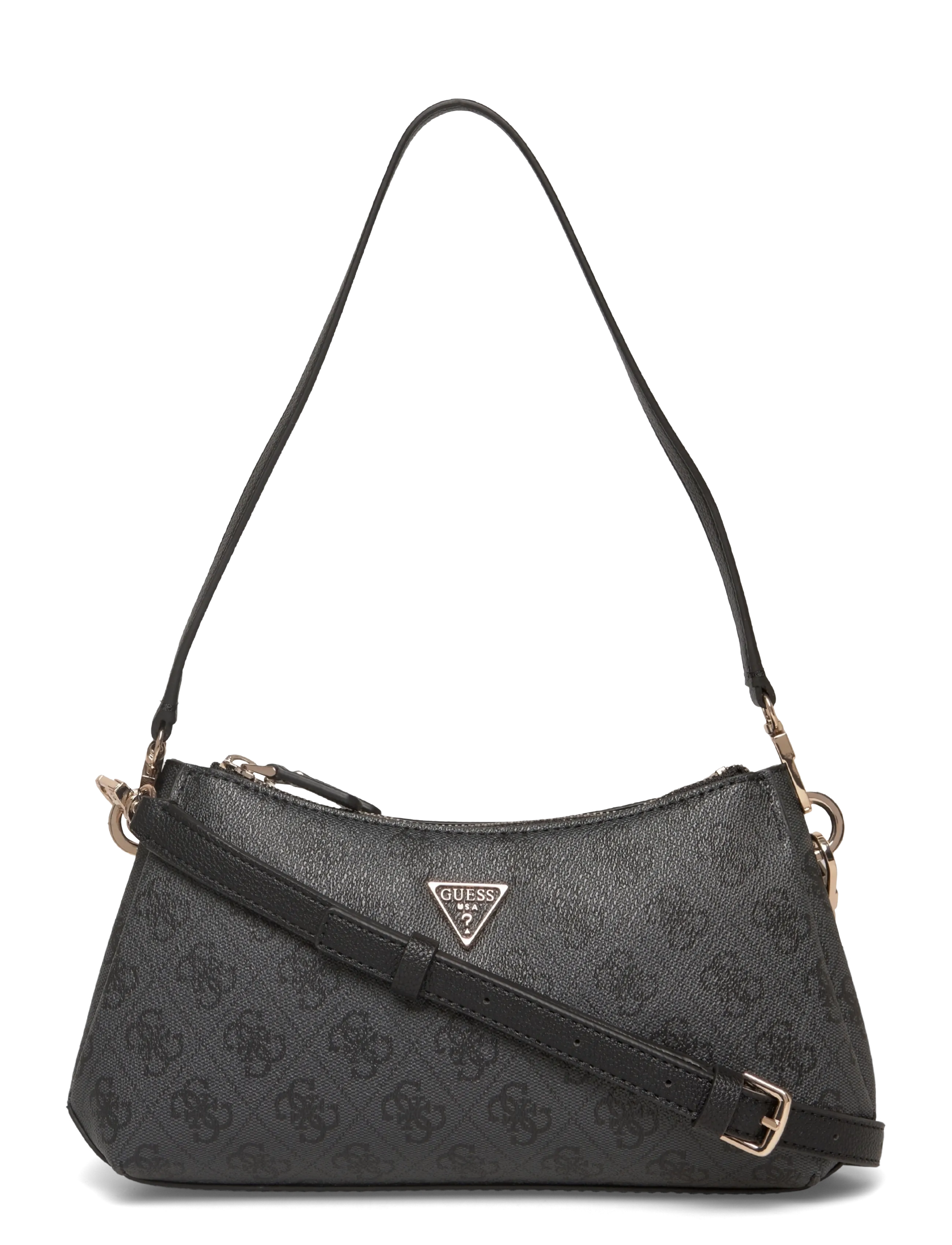 GUESS NOELLE II 3 COMP SHLDR XBODY - Axelremsväskor - COAL LOGO / black