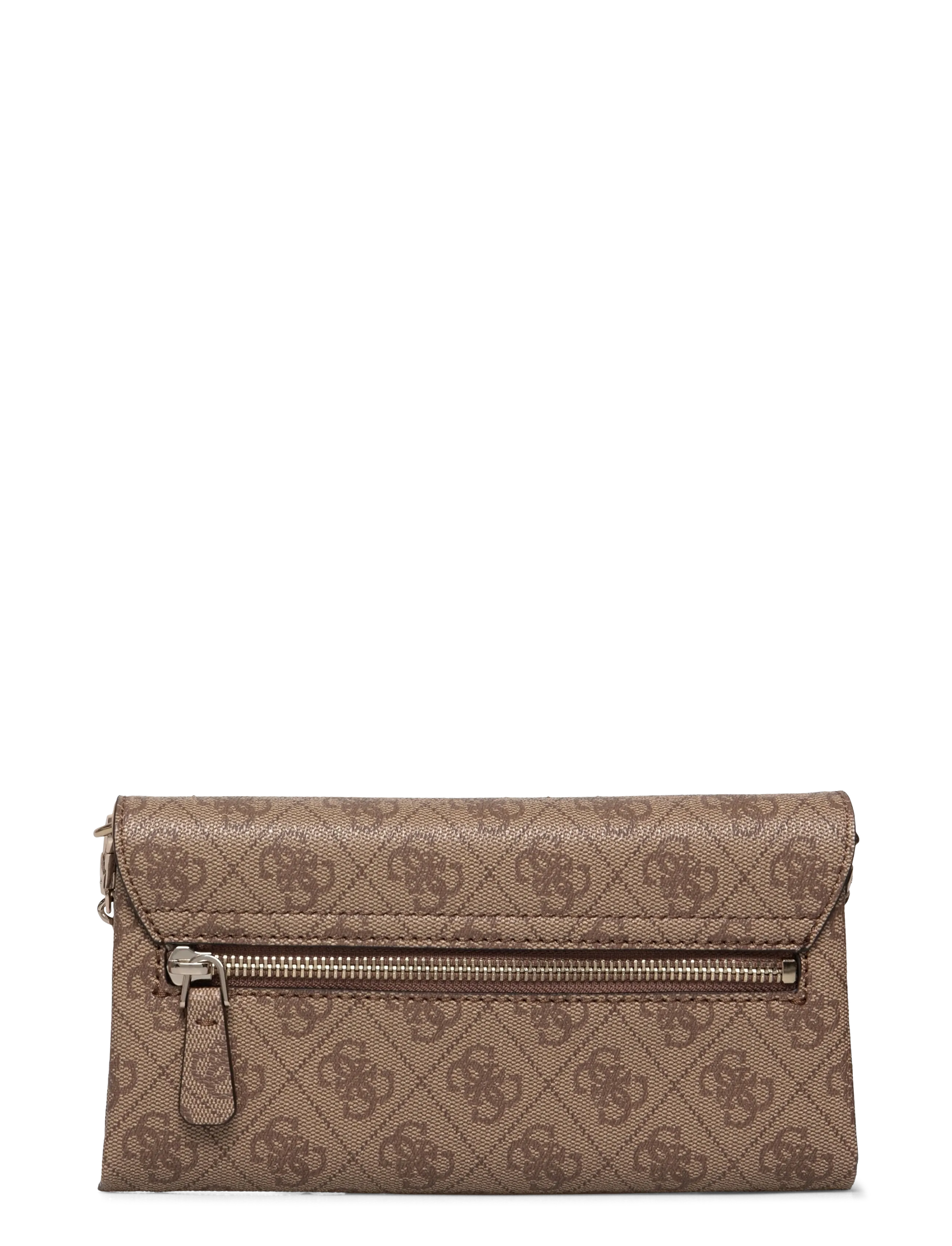 GUESS - NOELLE II XBODY FLAP ORGANIZER - crossbody bags - latte logo/brown - 1