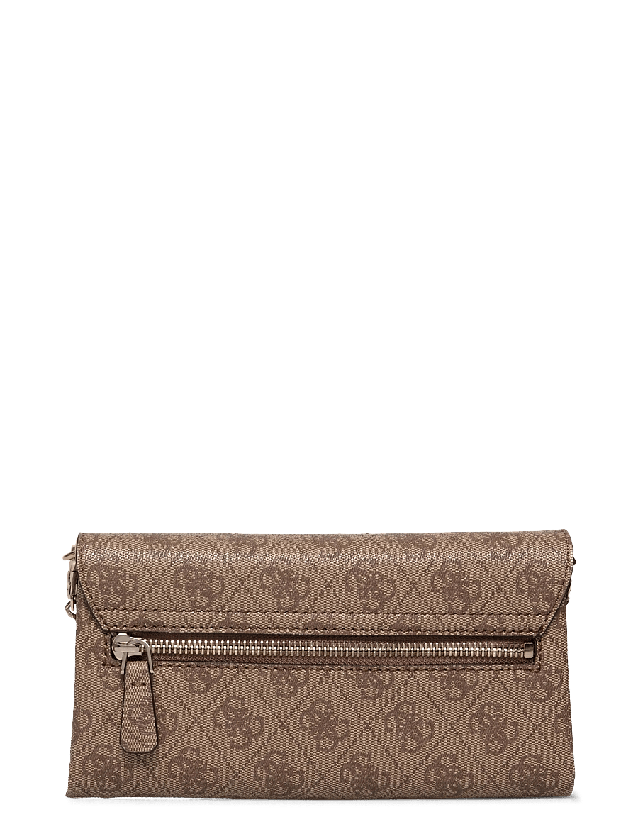 GUESS - NOELLE II XBODY FLAP ORGANIZER - crossbody bags - latte logo/brown - 1