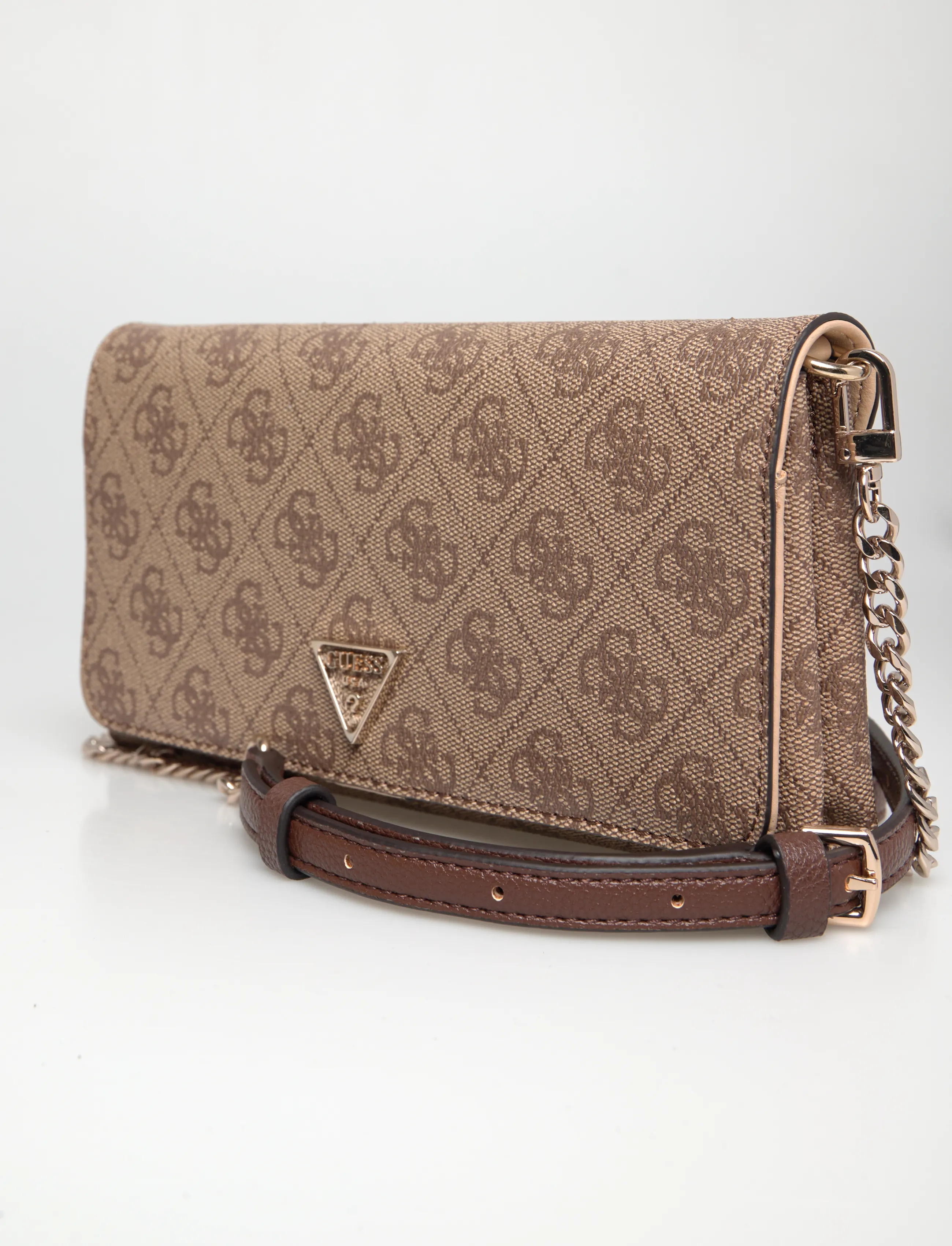 GUESS - NOELLE II XBODY FLAP ORGANIZER - crossbody bags - latte logo/brown - 3