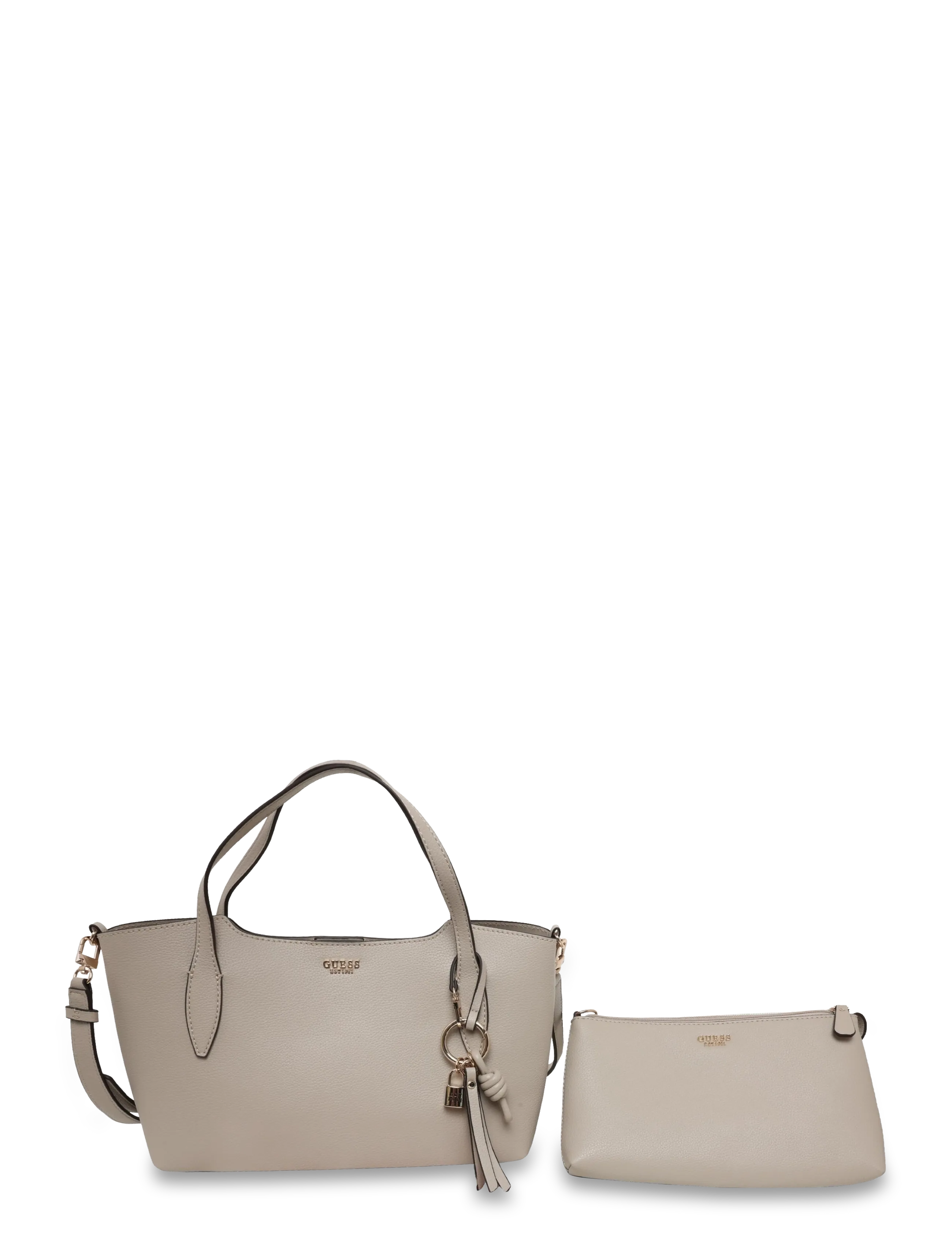 GUESS MELODY 2 IN 1 SATCHEL - Bags - LIGHT TAUPE / beige