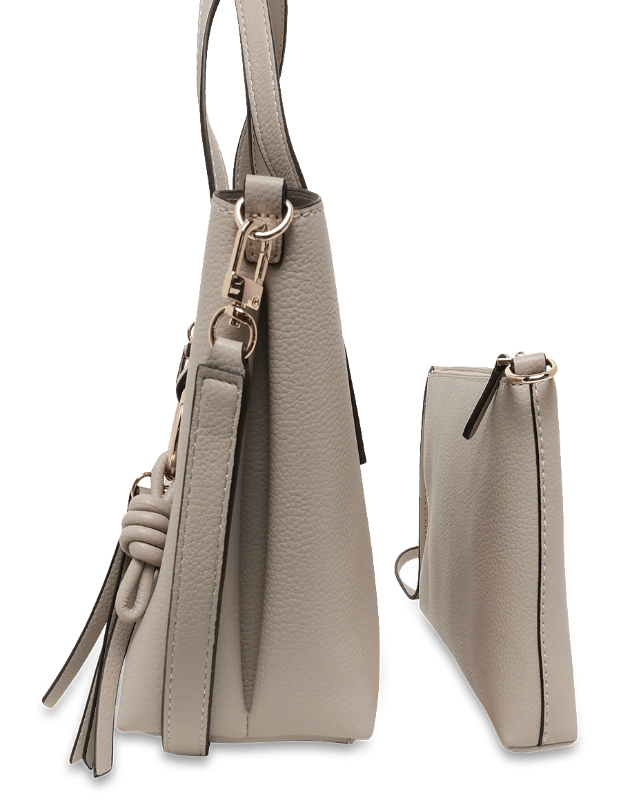 GUESS - MELODY 2 IN 1 SATCHEL - light taupe - 2