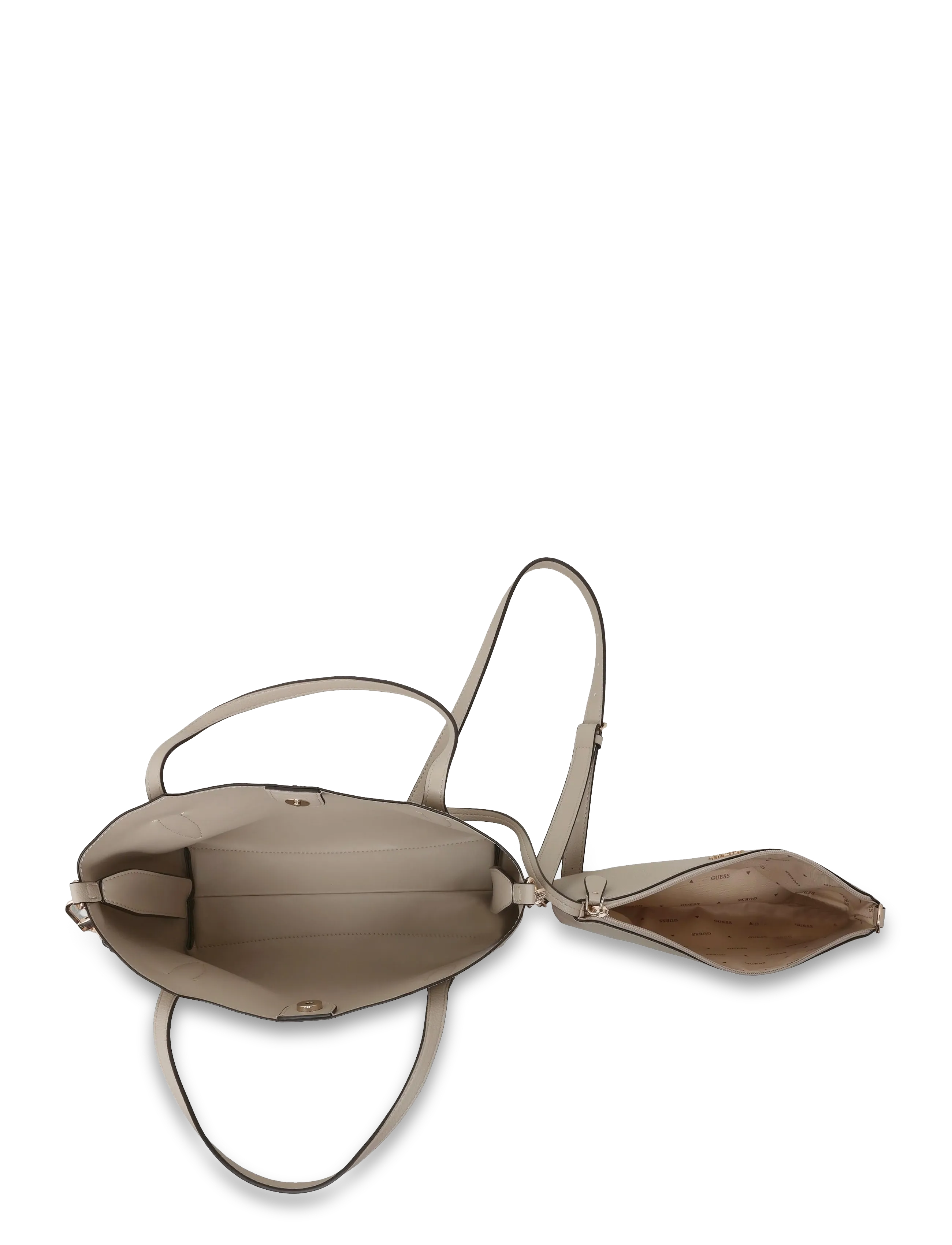 GUESS - MELODY 2 IN 1 SATCHEL - light taupe - 3