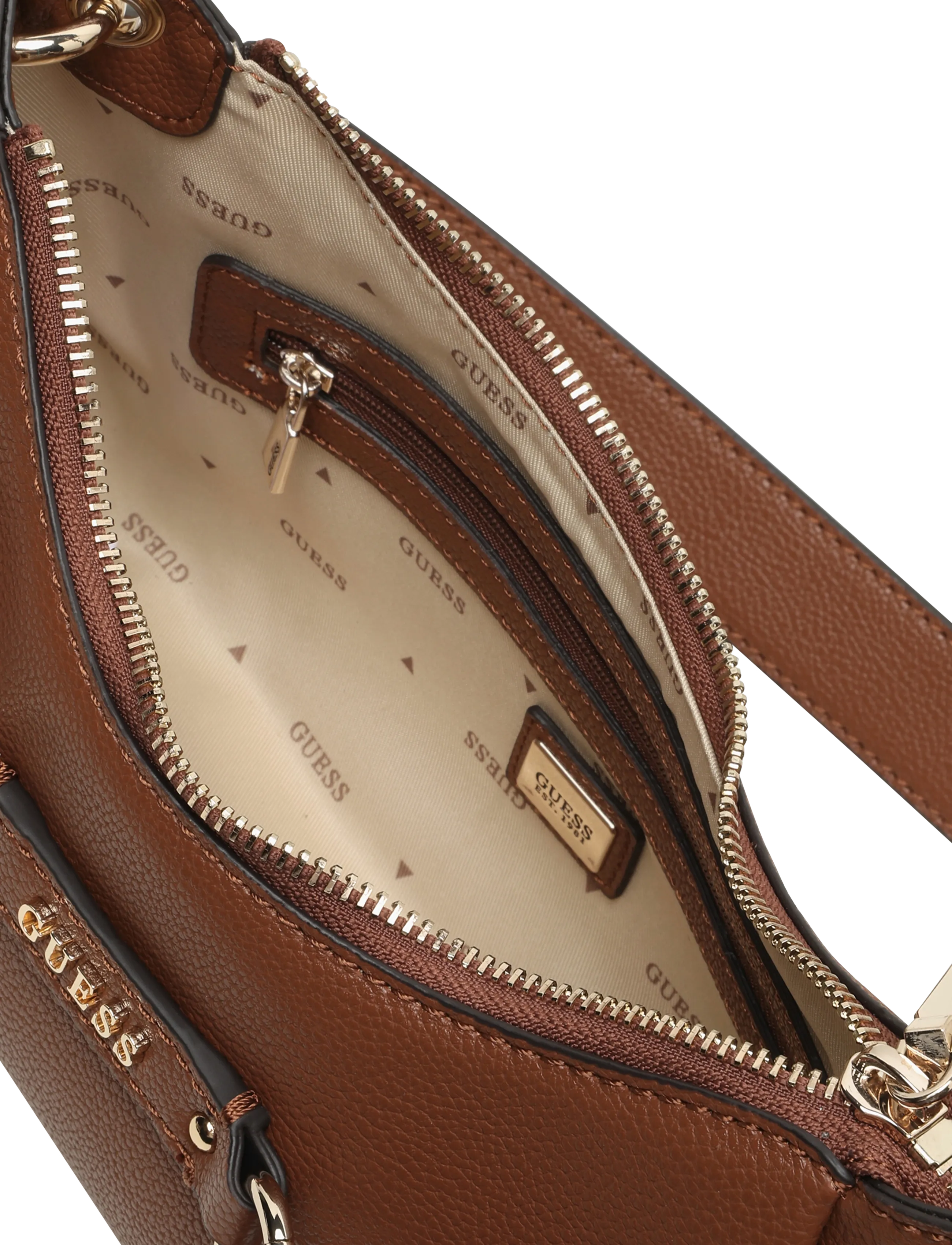GUESS - CAMELIA SHOULDER BAG - igapäevane stiil - cognac - 3