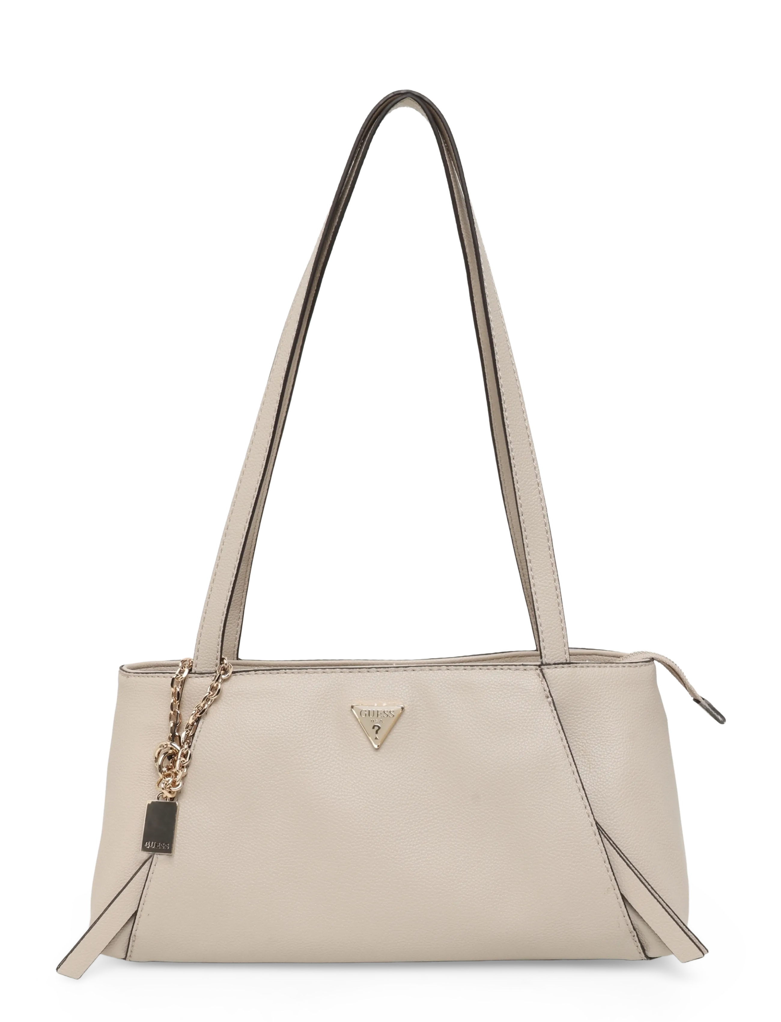GUESS Devon Shoulder Satchel, One Size, Bags, Beige - Top Handle Frauen